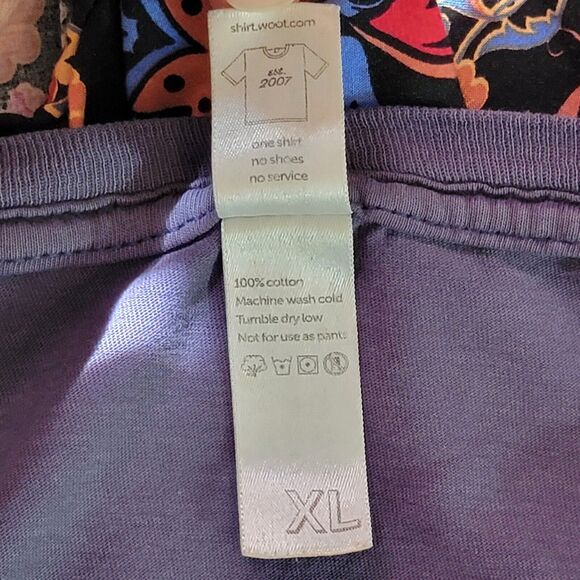 College Of Apathy T-Shirt Mens XL Purple Short Sleeve Crewneck Meh - Picture 10 of 11